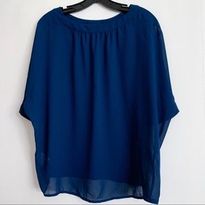 Uniqlo Sheer Blue Blouse